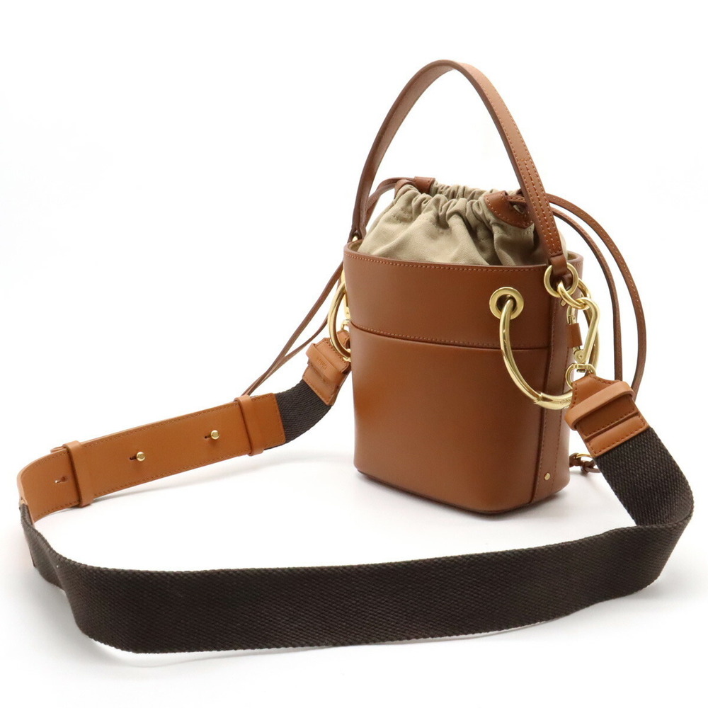 Chloe Camel Bucket ROY Brown Shoulder Bag Drawstring Leather